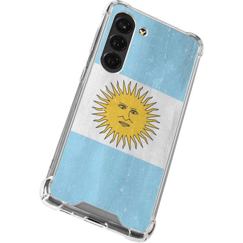 Argentina Flag Distressed Galaxy S23 Clear Case